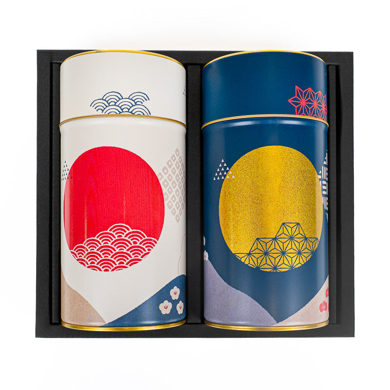 Coffret Deux Boîtes à Thé Métal Soleil & Lune