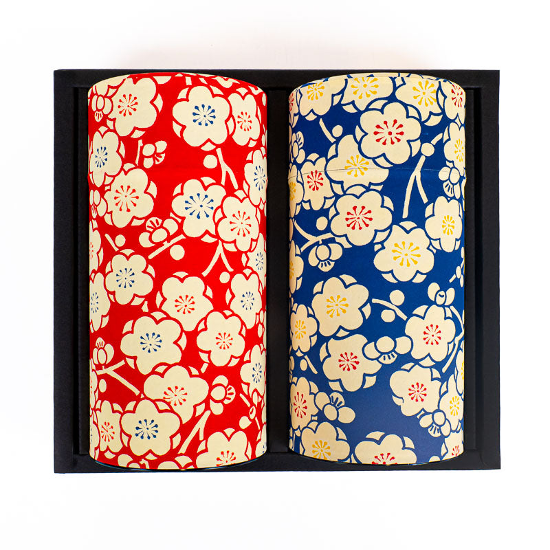 Coffret Deux Boîtes à Thé Papier Washi Ume