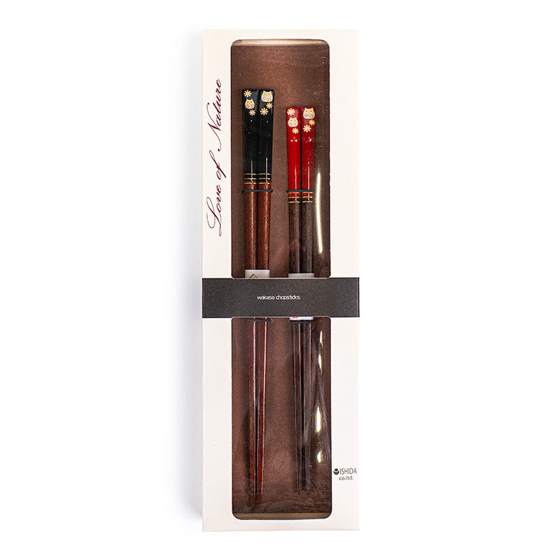 Coffret Duo Baguettes Japonaises Chouette