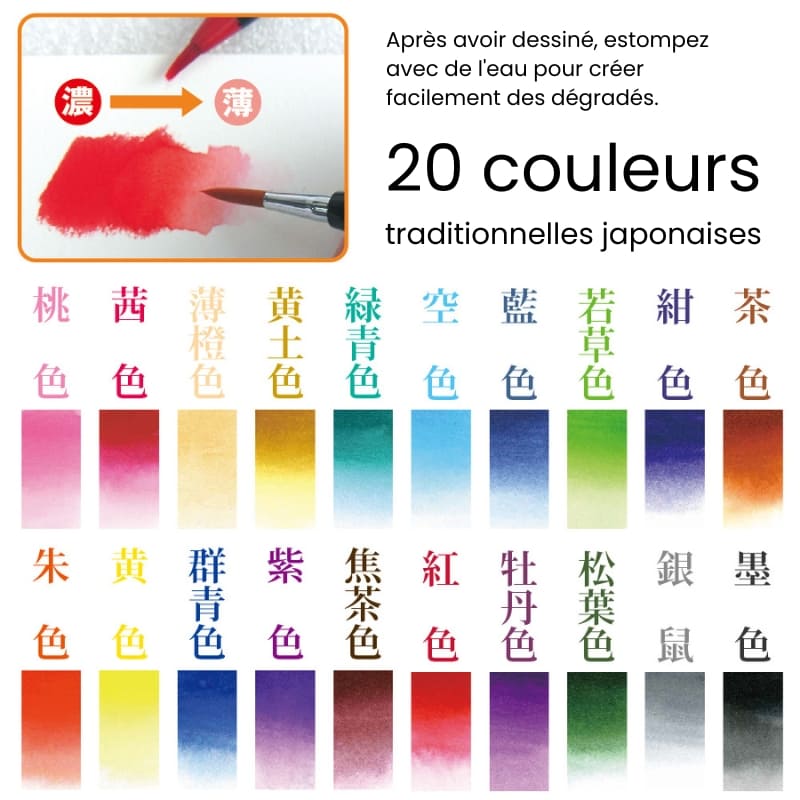 Coffret Stylos-Pinceaux Aquarelle SAI