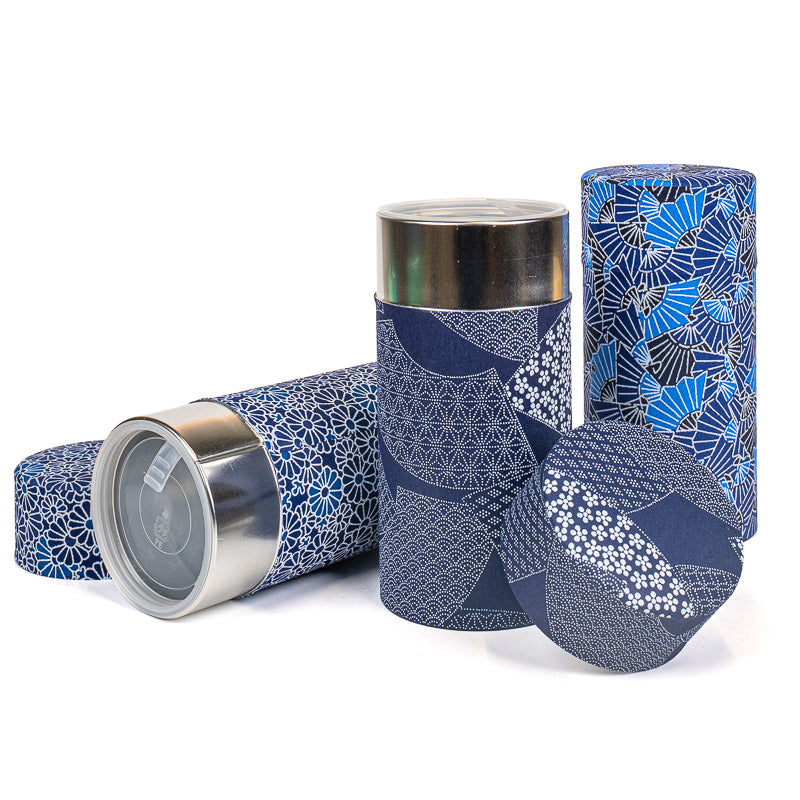 Coffret Trois Boîtes à Thé Japonaises Indigo