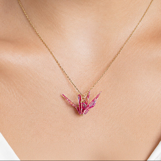 Collier Japonais Pendentif Grue Origami
