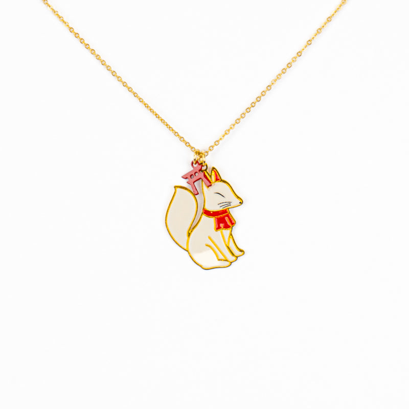 Collier Japonais Pendentif Kitsune Gardien