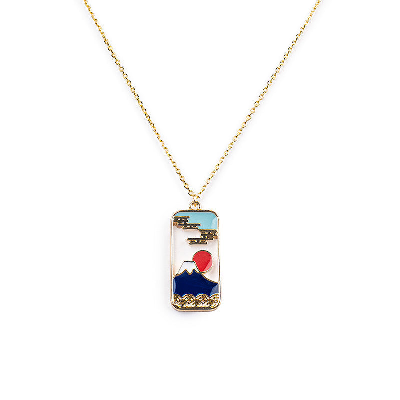 Collier Japonais Pendentif Mont Fuji