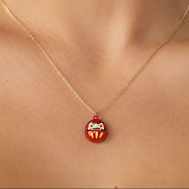 Collier Japonais Pendentif Petit Daruma