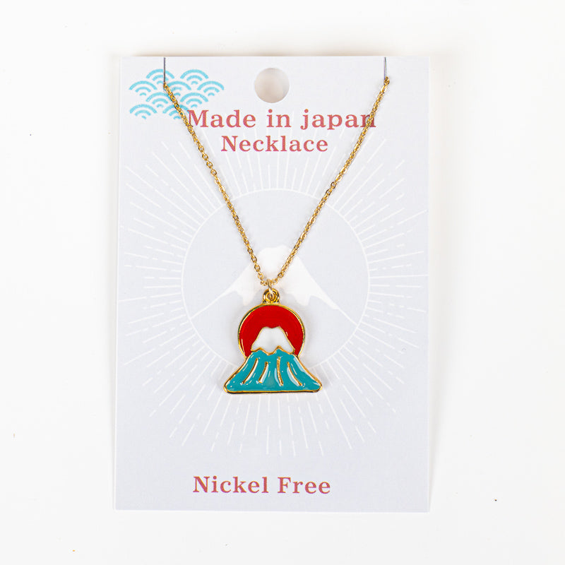 Collier Japonais Pendentif Soleil et Mont Fuji