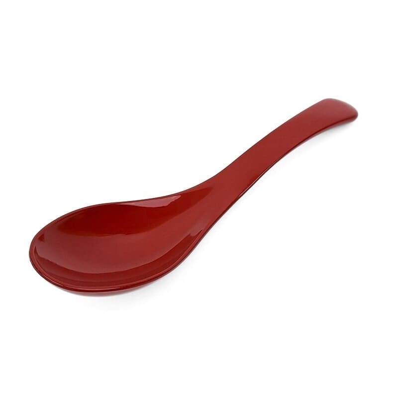 Cuillère à Ramen Laquée Résine Rouge
