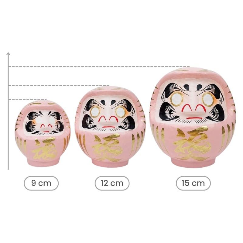 Daruma Japonais Rose - 9 à 15 cm