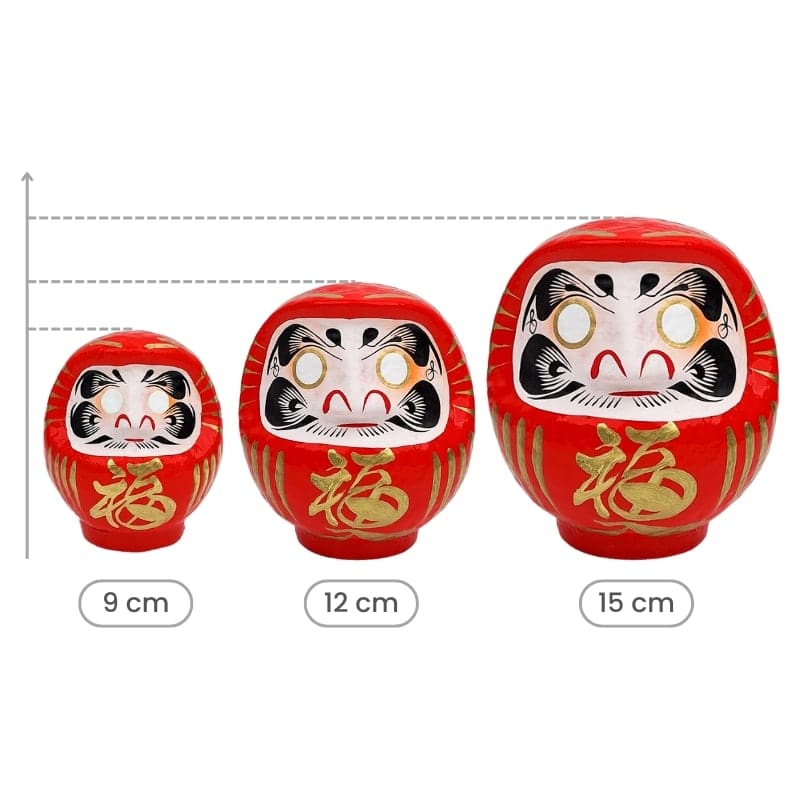 Daruma Japonais Rouge - 9 à 15 cm