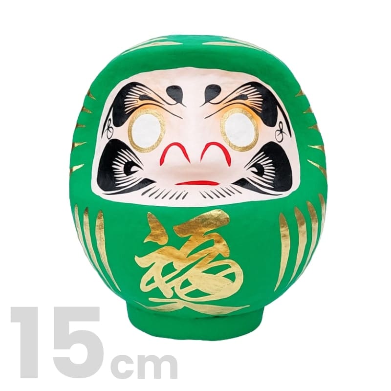 Daruma Japonais Vert - 9 à 15 cm - 15 cm