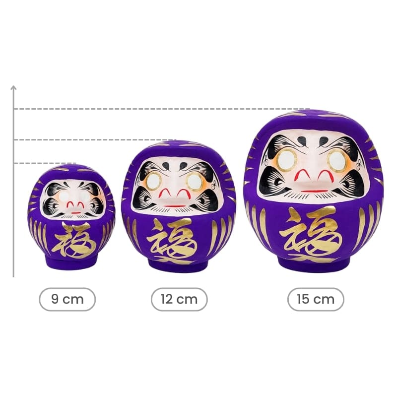 Daruma Japonais Violet - 9 à 15 cm