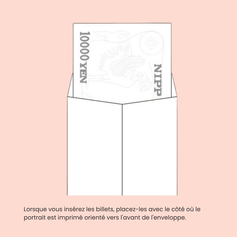 Enveloppe Japonaise Shugi-bukuro Fleurie Rose