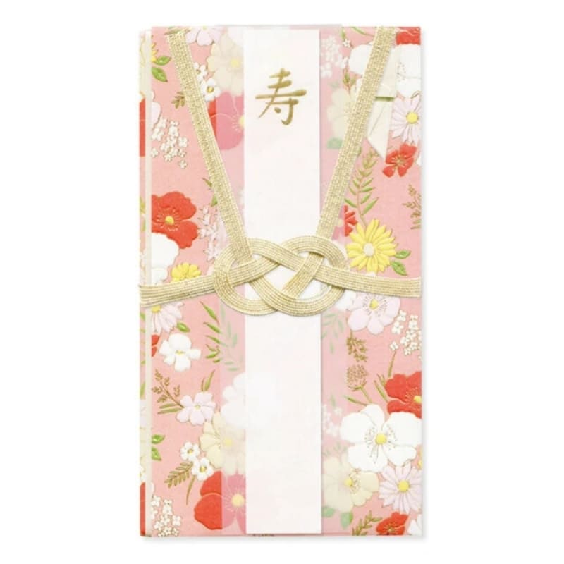 Enveloppe Japonaise Shugi-bukuro Fleurie Rose