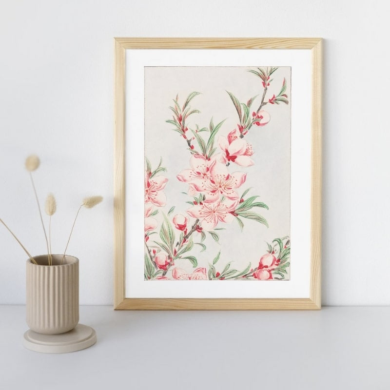 Estampe Japonaise Fleurs de Pêcher - A3