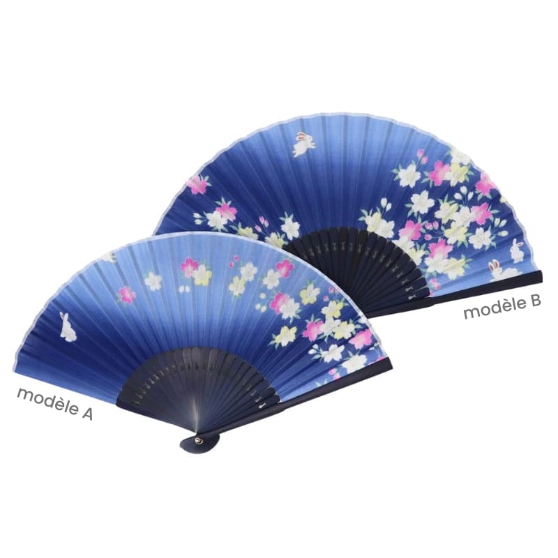 Éventail Japonais Bleu Usagi