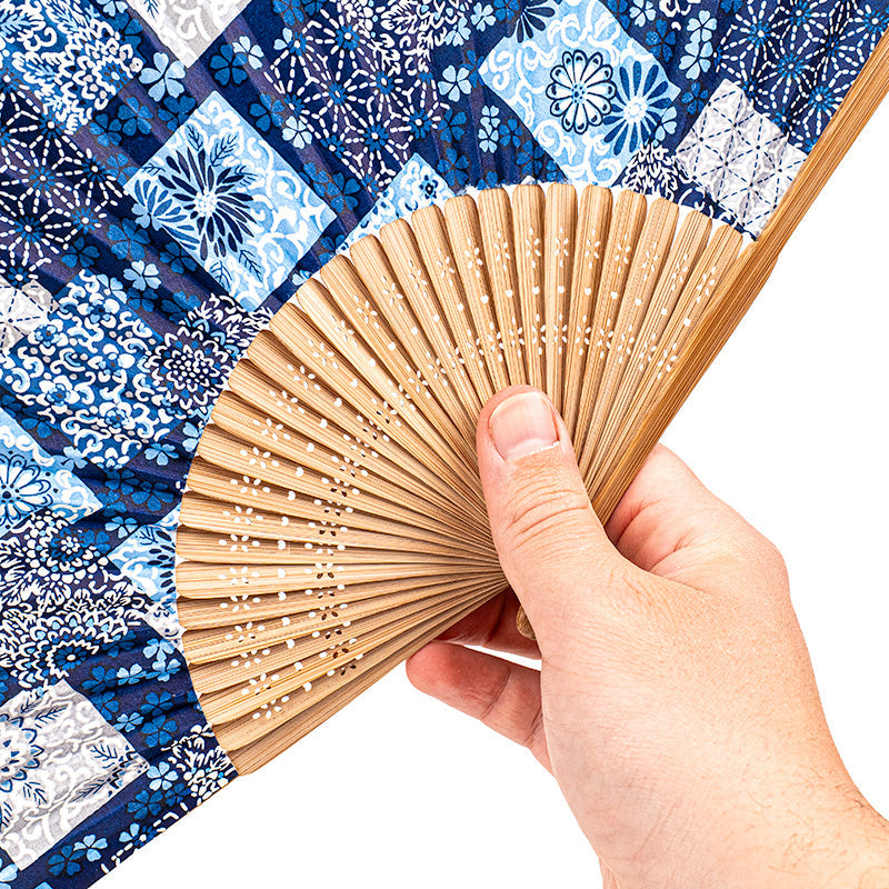 Éventail Japonais Mino Washi Indigo