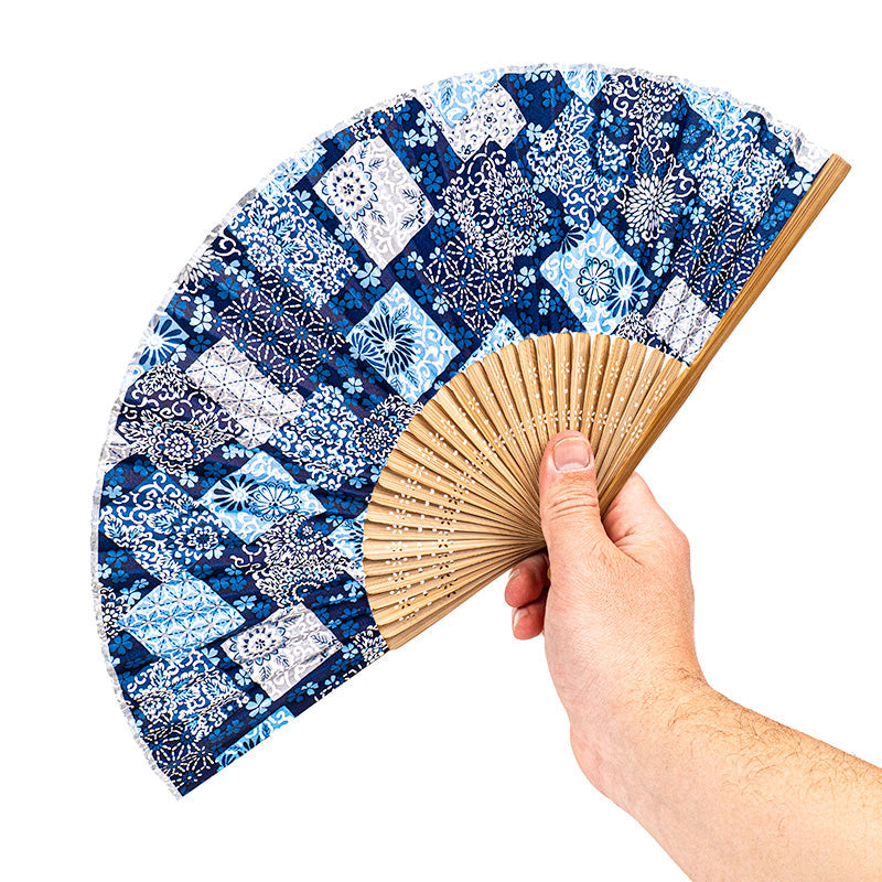 Éventail Japonais Mino Washi Indigo