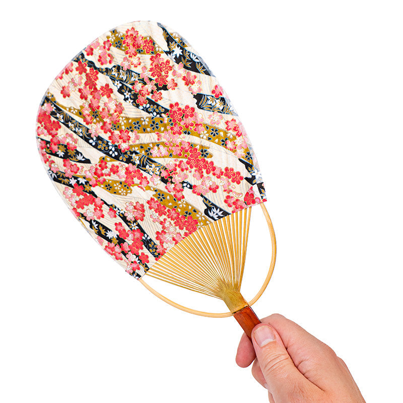 Éventail Japonais Uchiwa Washi Hana