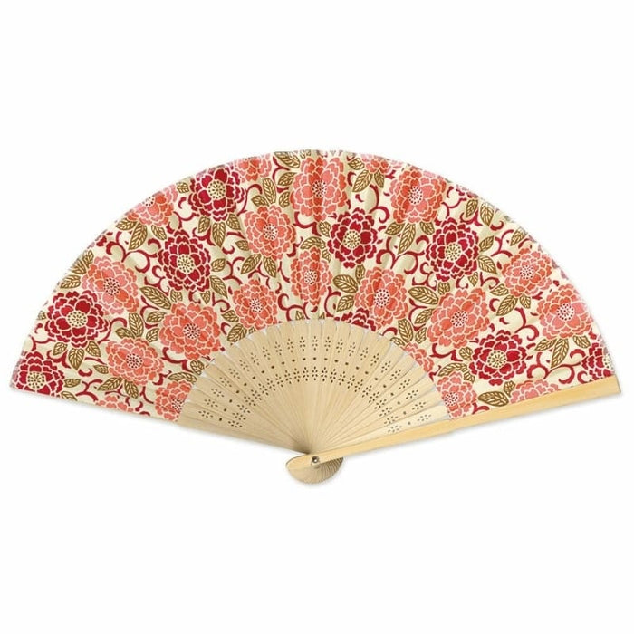 Éventails Japonais Yuzen Botan Orange