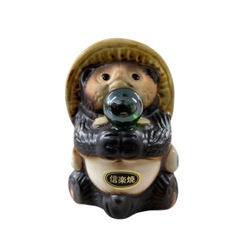 Figurine Tanuki Perle Verte