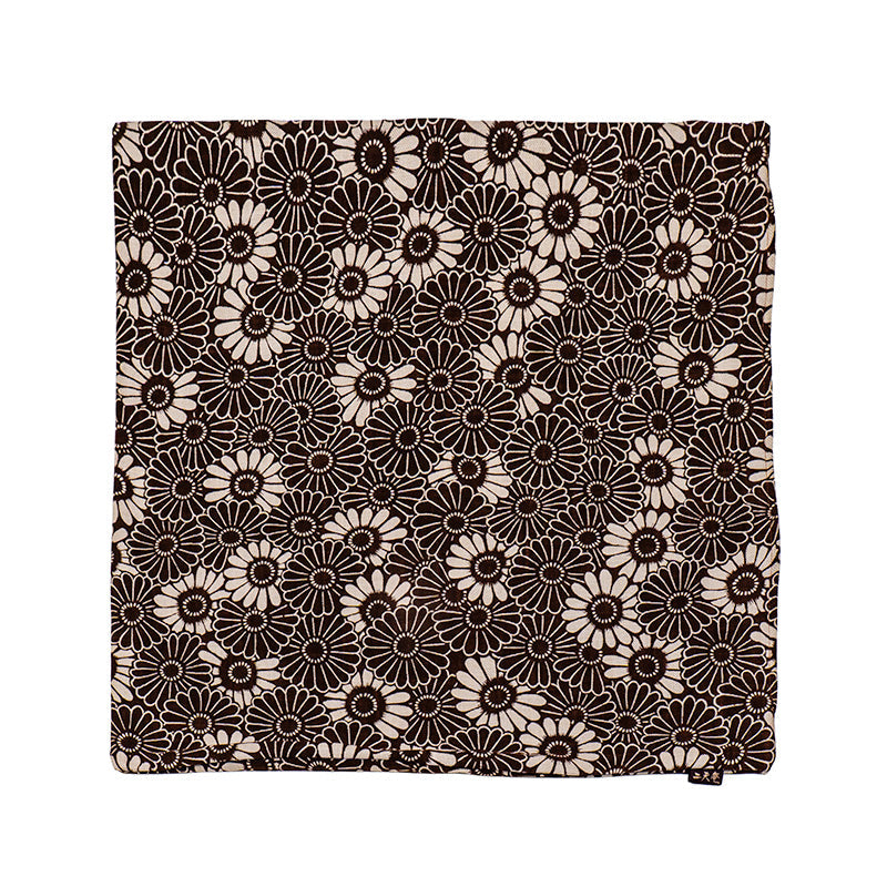 Housse de Coussin Japonais Kikuzukushi Marron