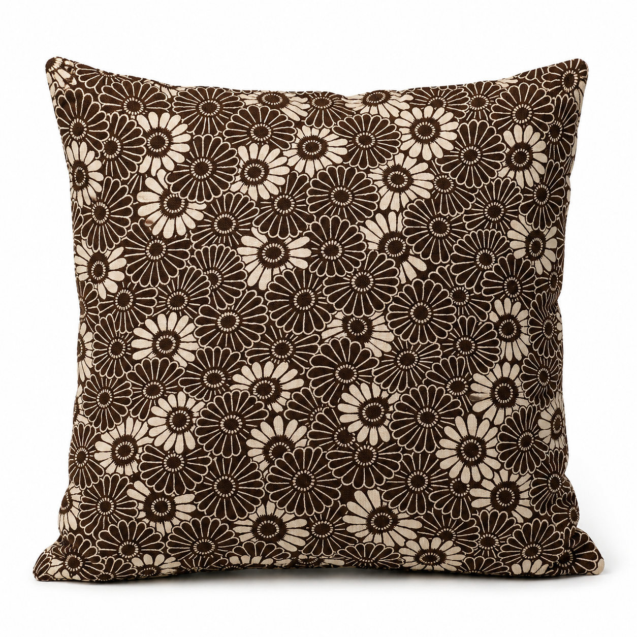 Housse de Coussin Japonais Kikuzukushi Marron