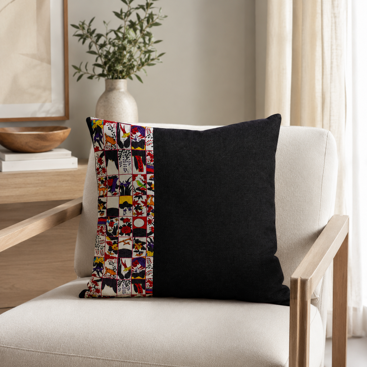 Housse de Coussin Japonais Koiki Hanafuda