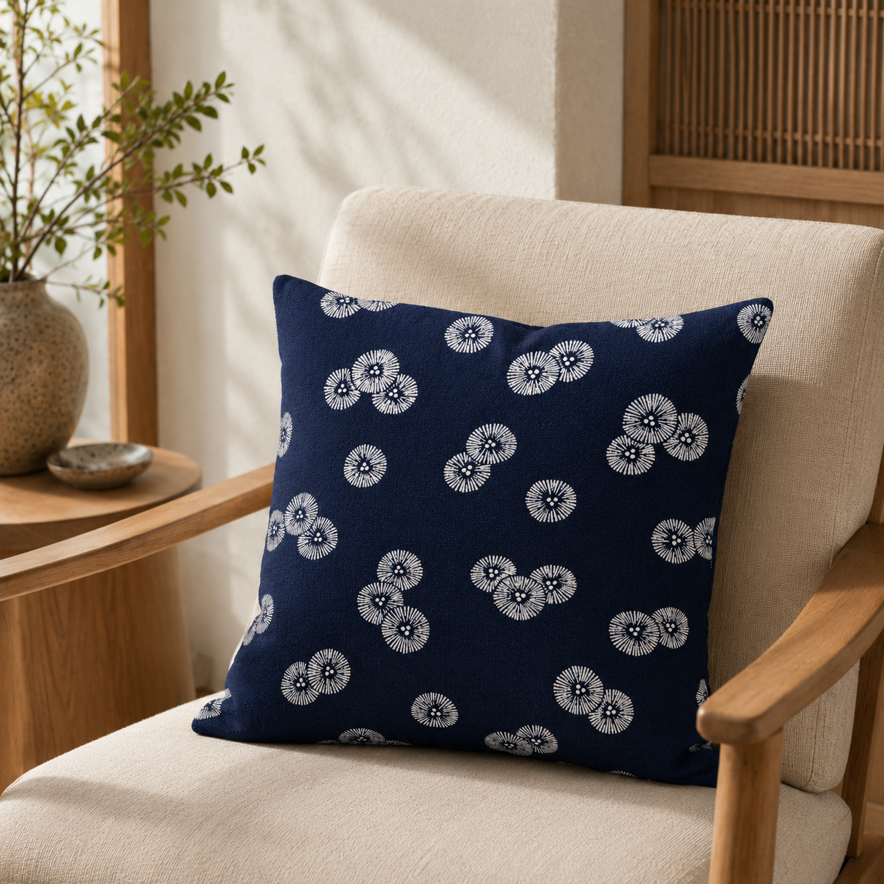 Housse de Coussin Japonais Motif Kasamatsu