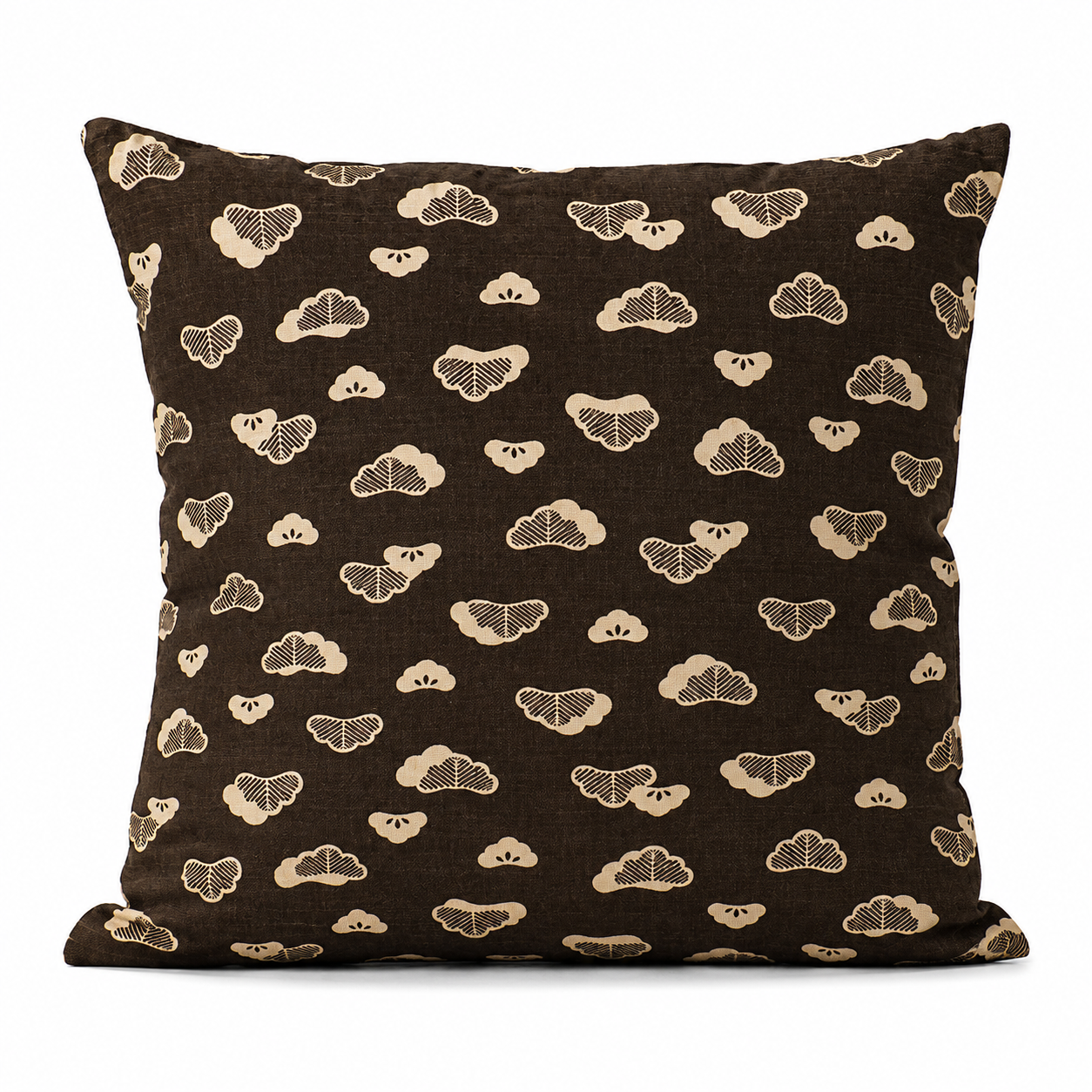 Housse de Coussin Japonais Motif Matsu Marron