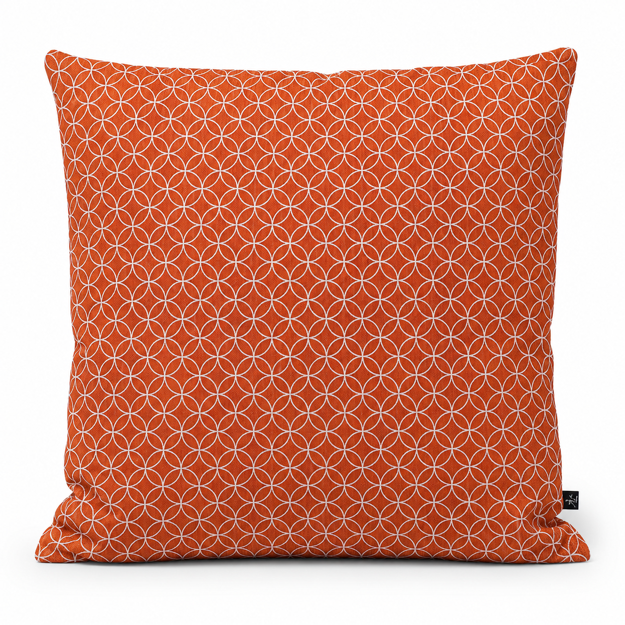 Housse de Coussin Japonais Motif Shippo Orange - 50x50 cm