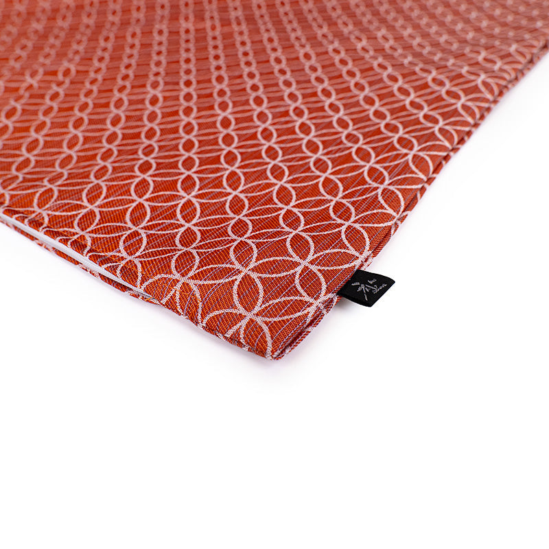 Housse de Coussin Japonais Motif Shippo Orange - 50x50 cm