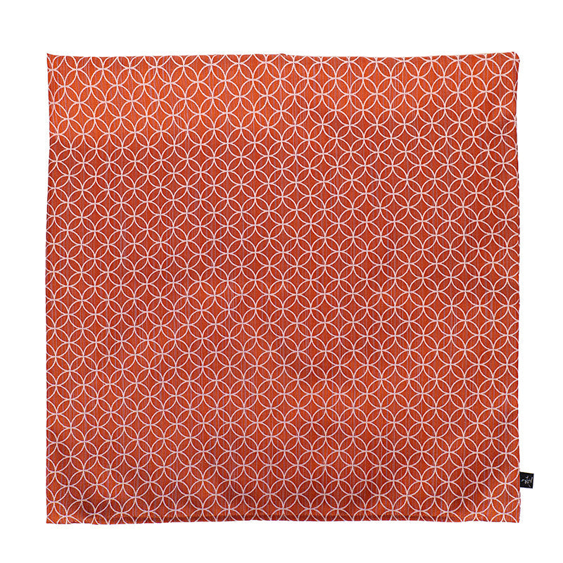Housse de Coussin Japonais Motif Shippo Orange - 50x50 cm
