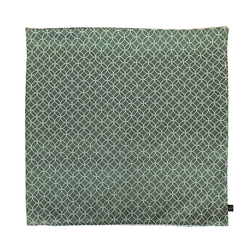 Housse de Coussin Japonais Motif Shippo Vert - 50x50 cm