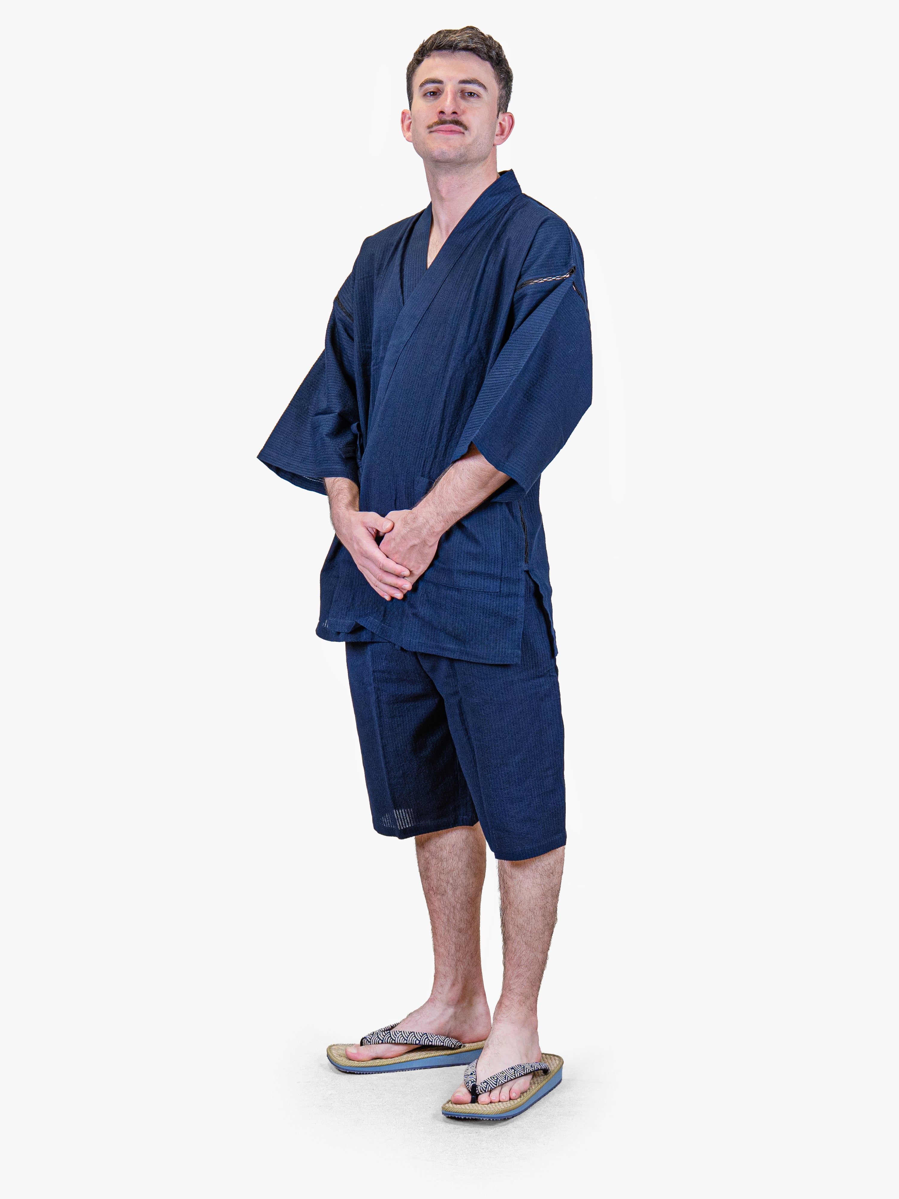 Jinbei Japonais Homme Bleu Marine