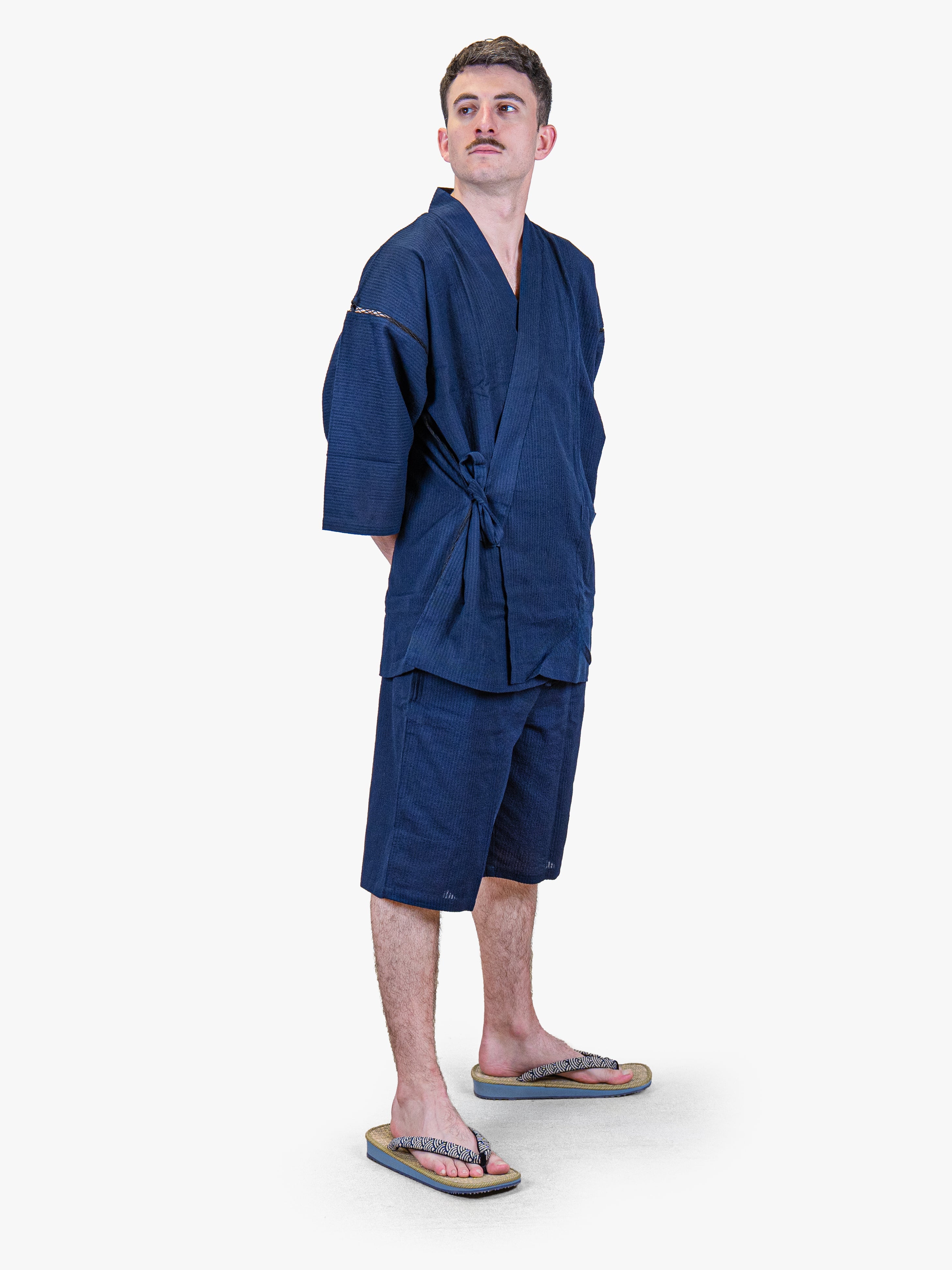 Jinbei Japonais Homme Bleu Marine M
