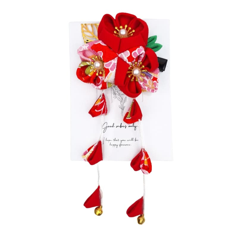 Kanzashi Barrette Fleur