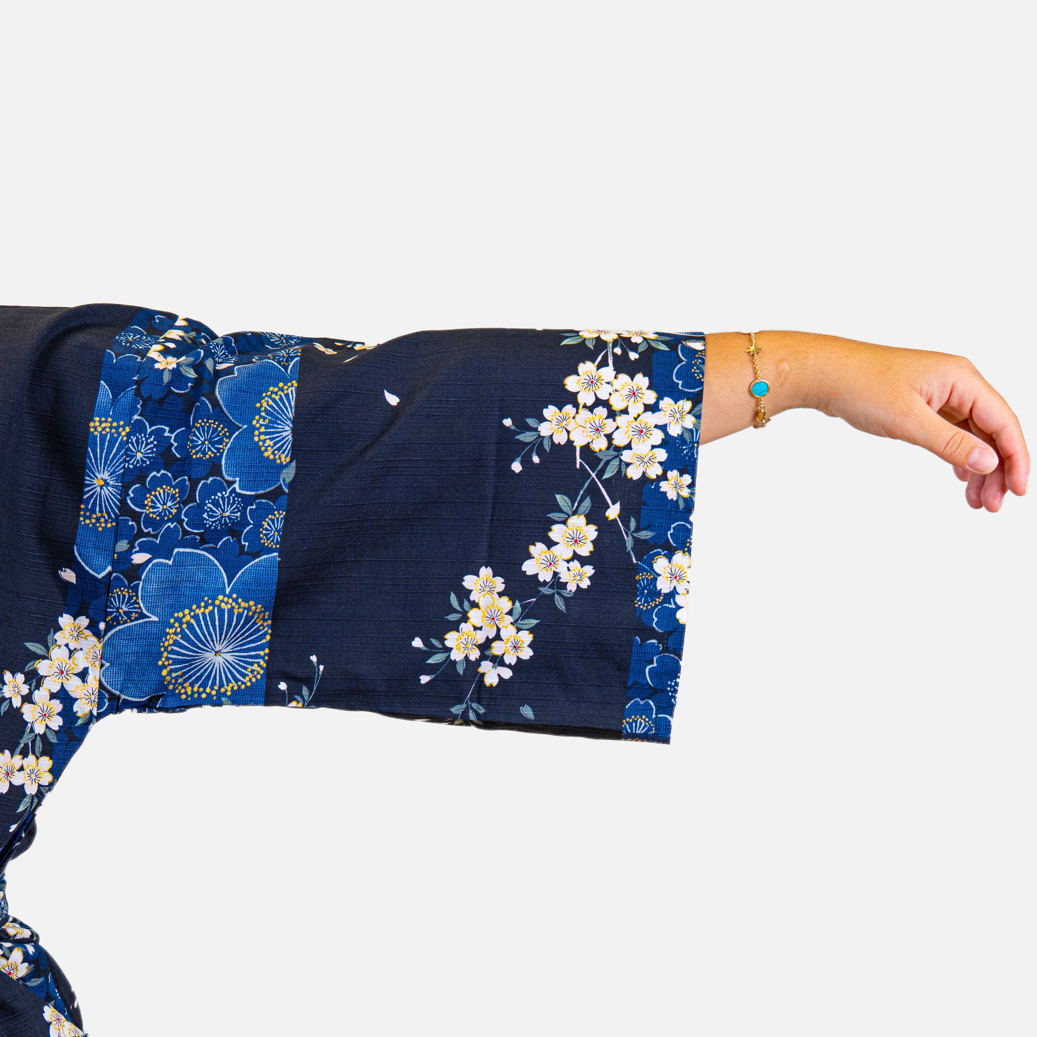 Kimono Happi Femme Bleu Sakura