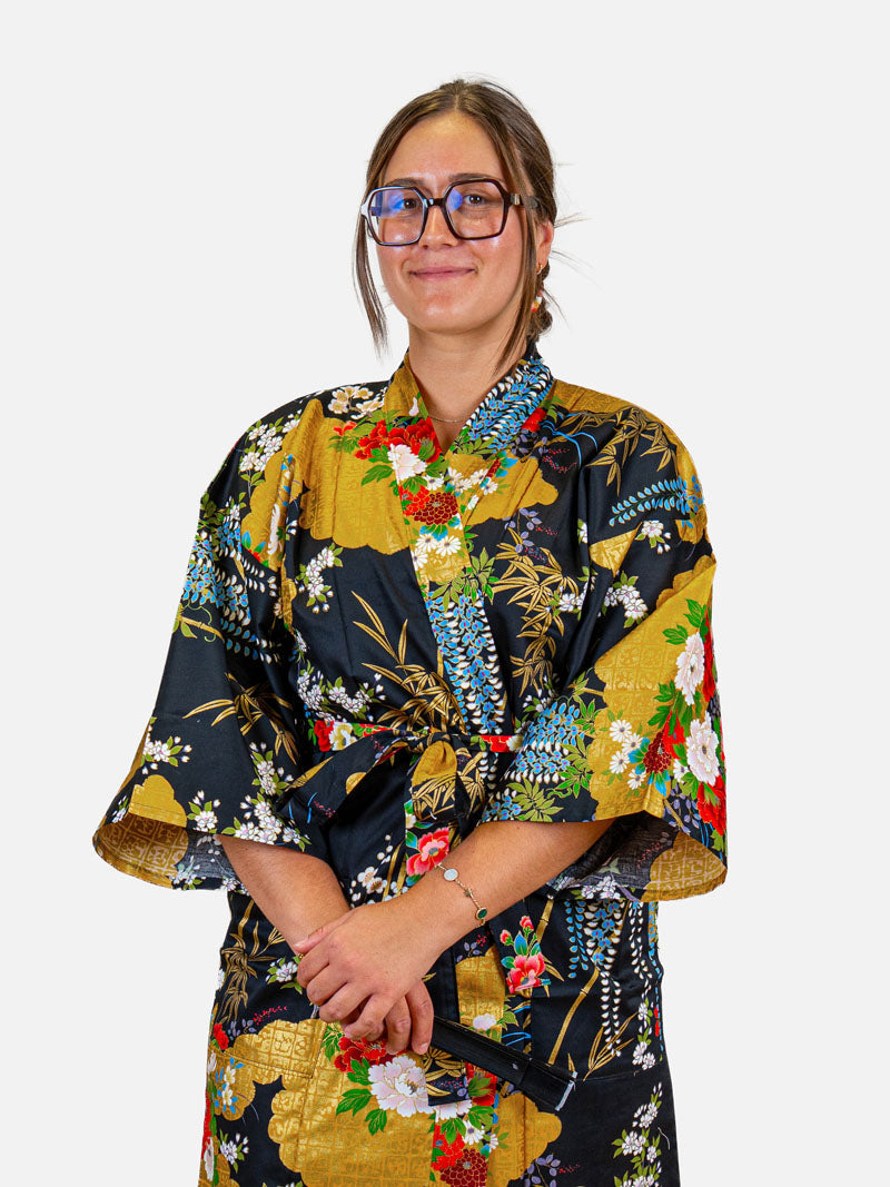 Kimono Happi Femme Botan Doré