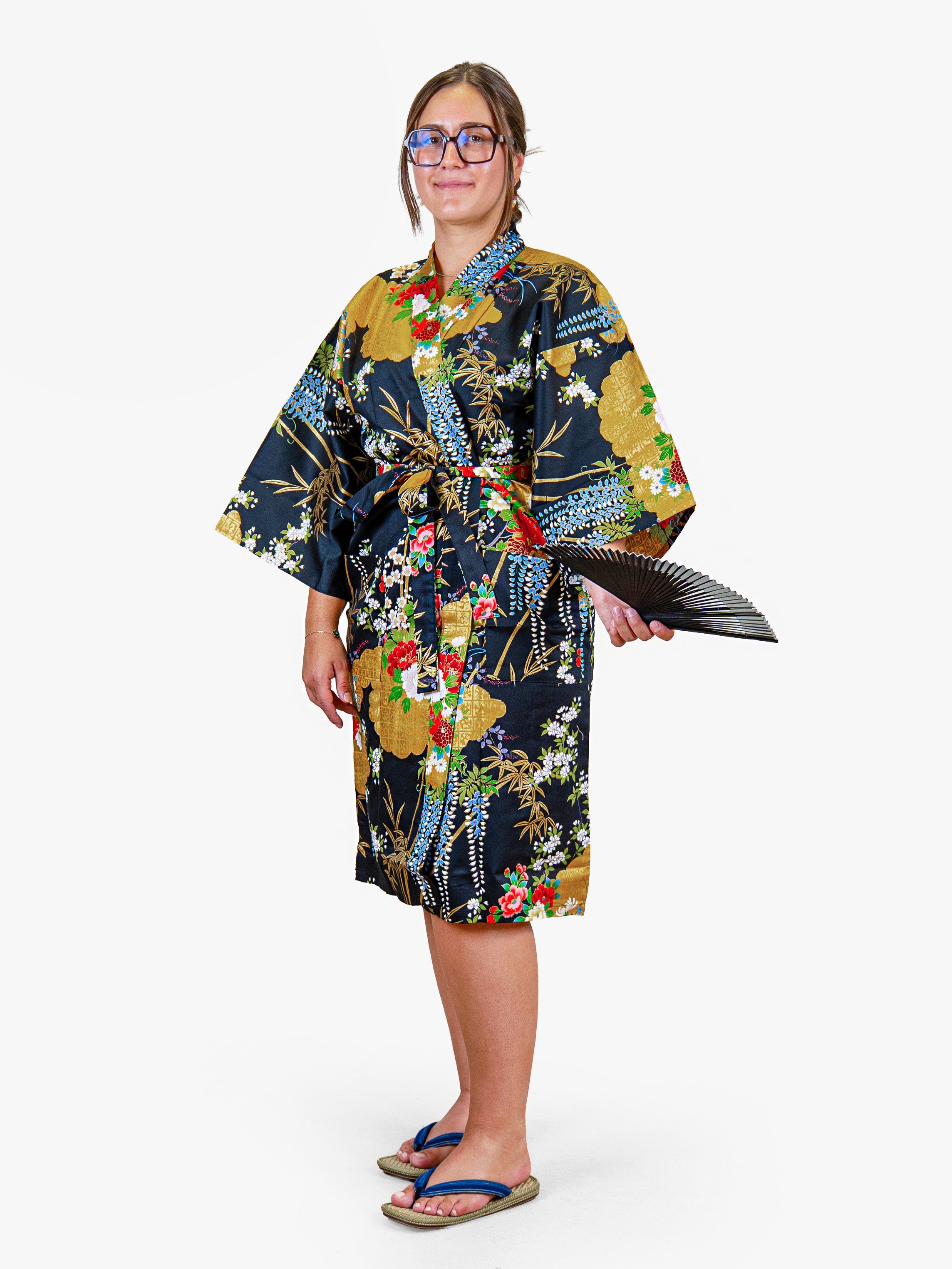 Kimono Happi Femme Botan Doré