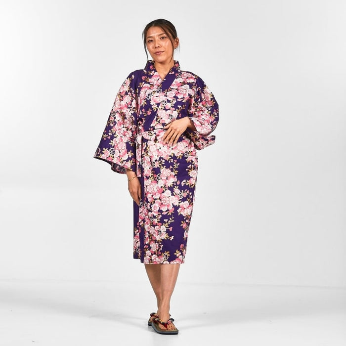 Kimono Court Femme Fleur Sakura