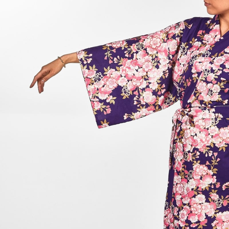 Kimono Happi Femme Fleur Sakura - Taille unique