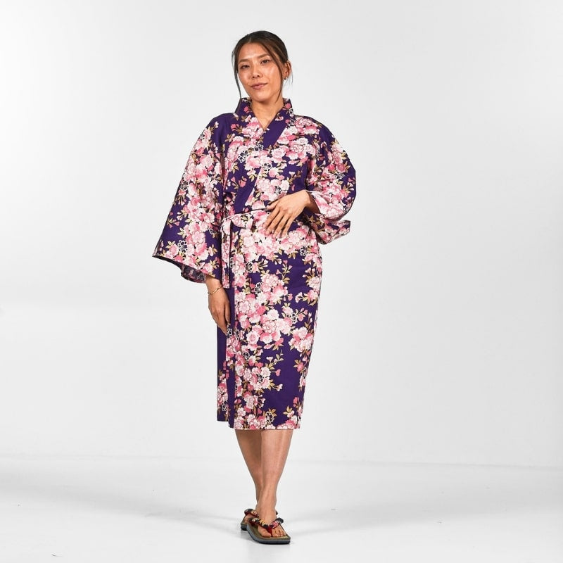 Kimono Happi Femme Fleur Sakura - Taille unique