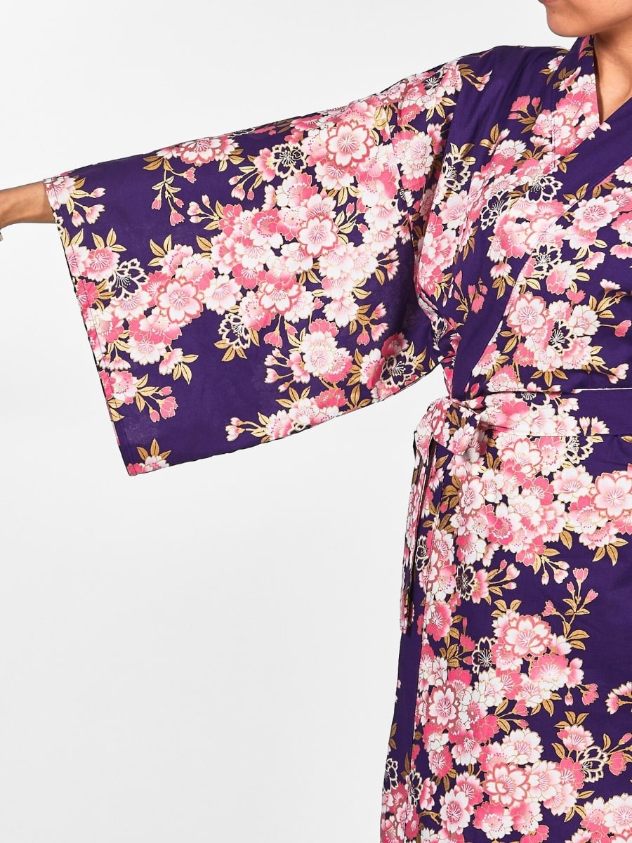 Kimono Happi Femme Fleur Sakura - Taille unique