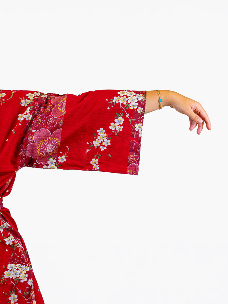 Kimono Happi Femme Rouge Sakura