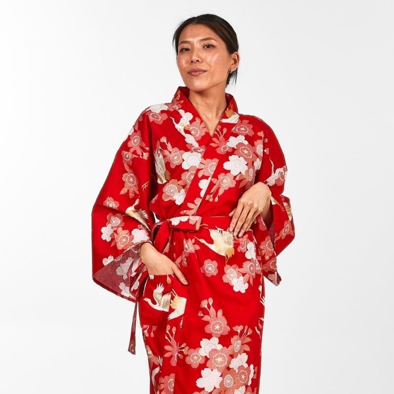 Kimono Happi Femme Sakura to Tsuru - Taille unique