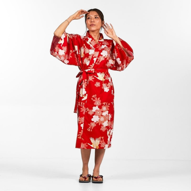 Kimono Happi Femme Sakura to Tsuru - Taille unique