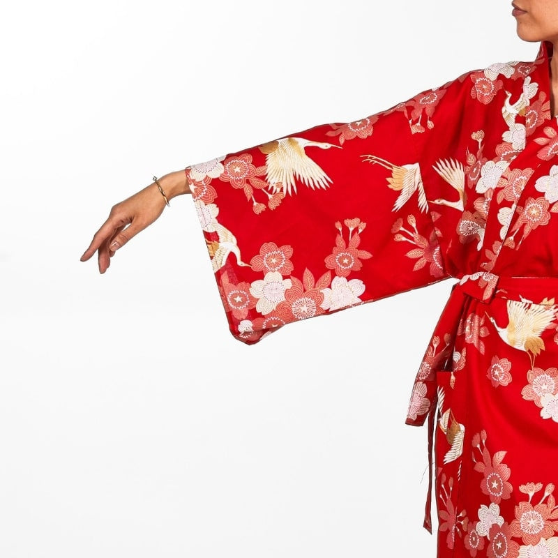 Kimono Happi Femme Sakura to Tsuru - Taille unique