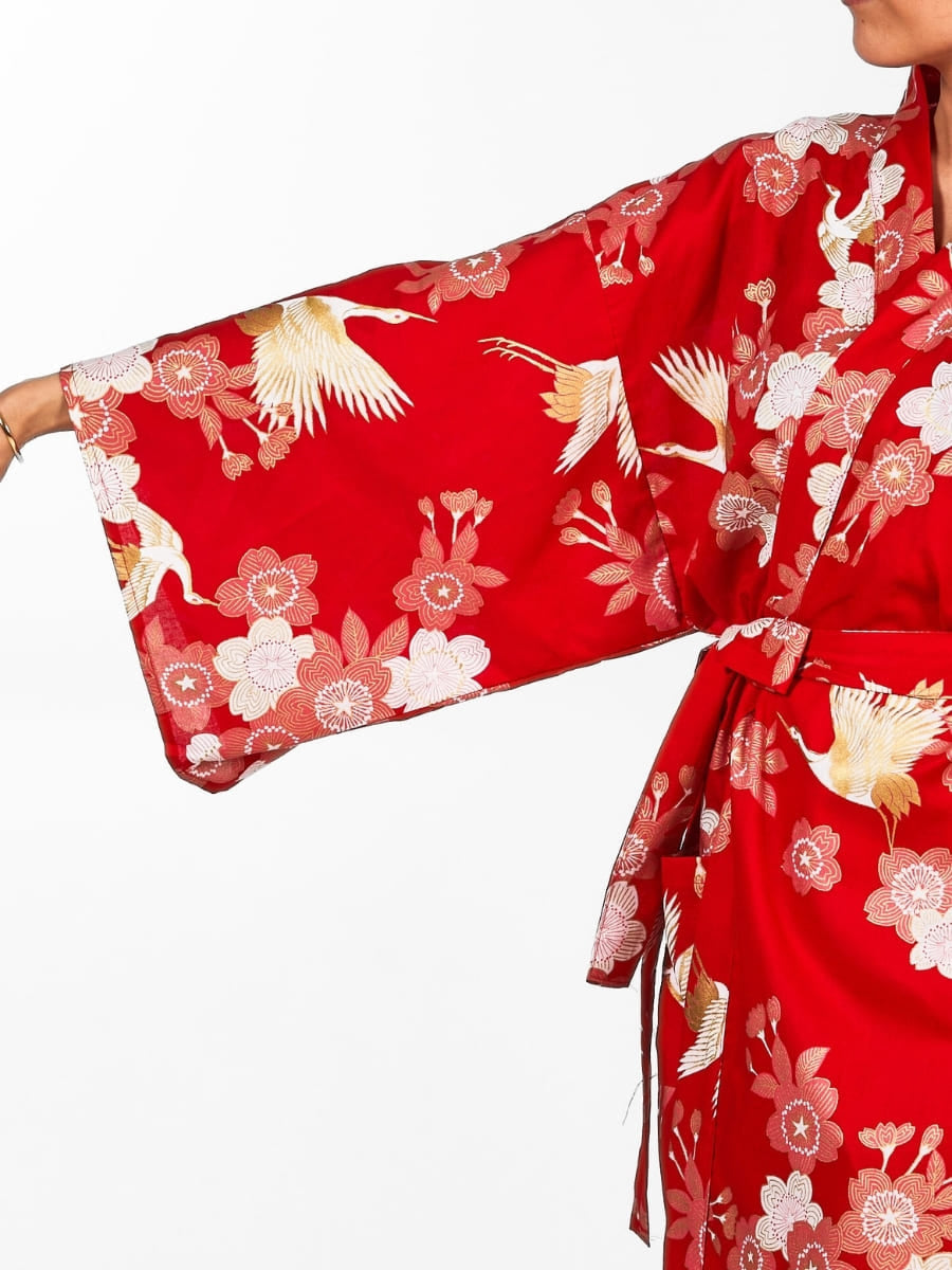 Kimono Happi Femme Sakura to Tsuru - Taille unique