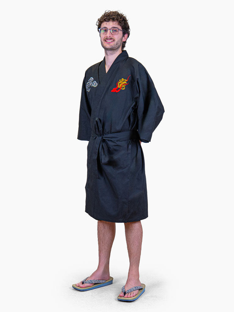 Kimono Happi Homme Oversize Broderie Dragon