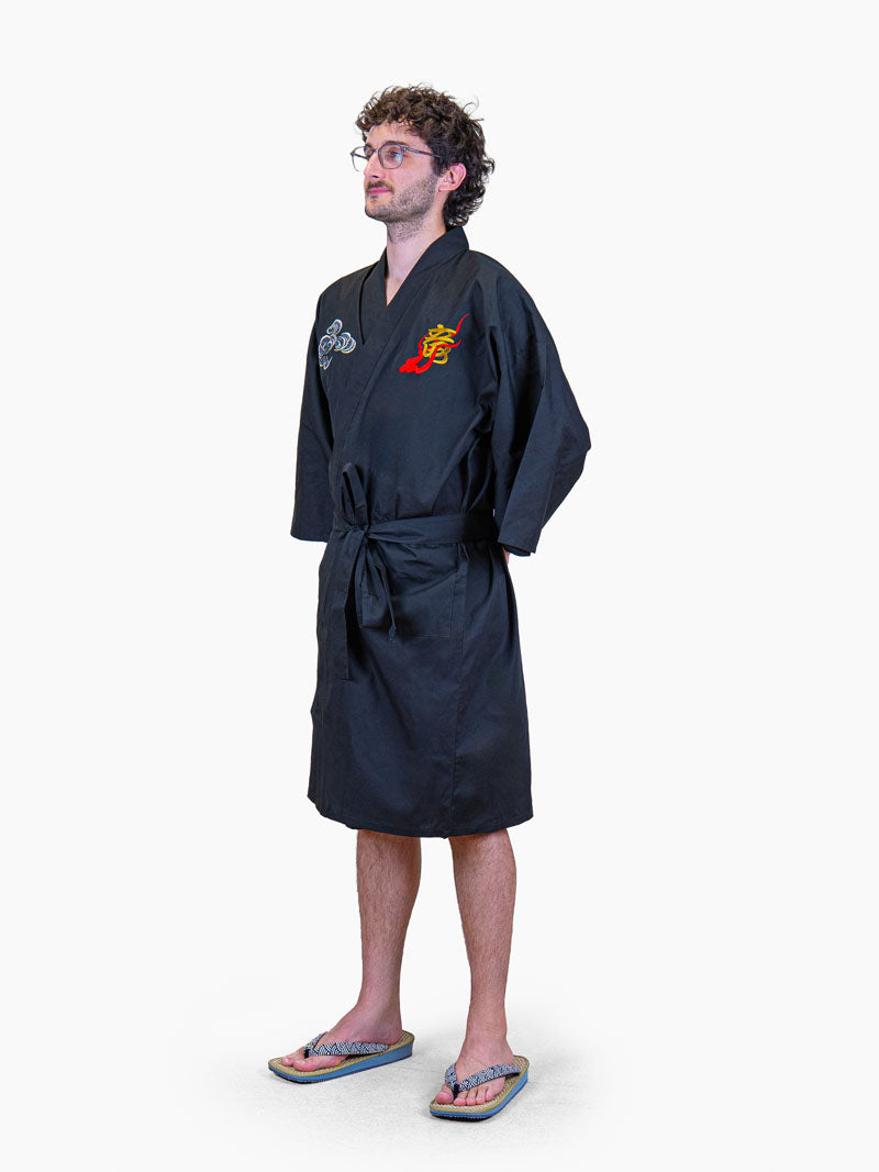 Kimono Happi Homme Oversize Broderie Dragon